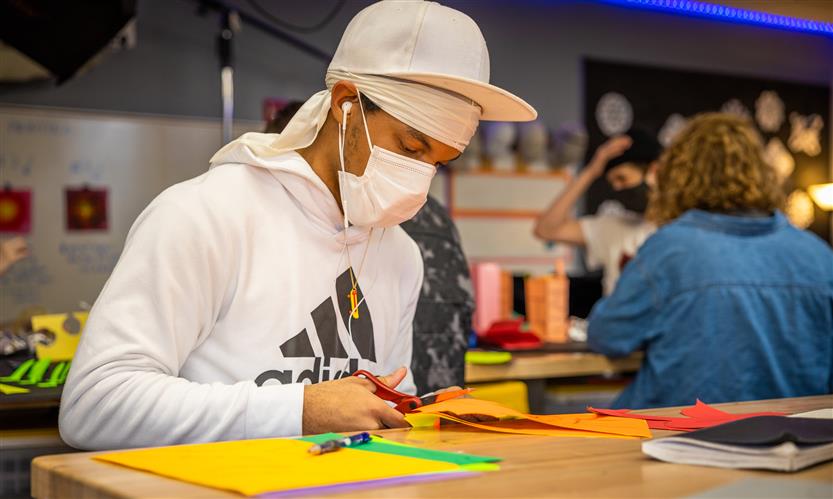 Students in an art class